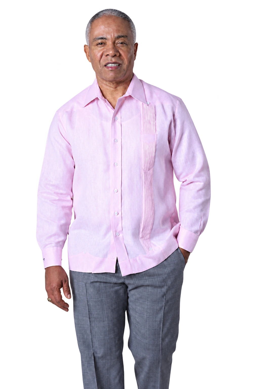 Francisco Fernández con guayabera rosada